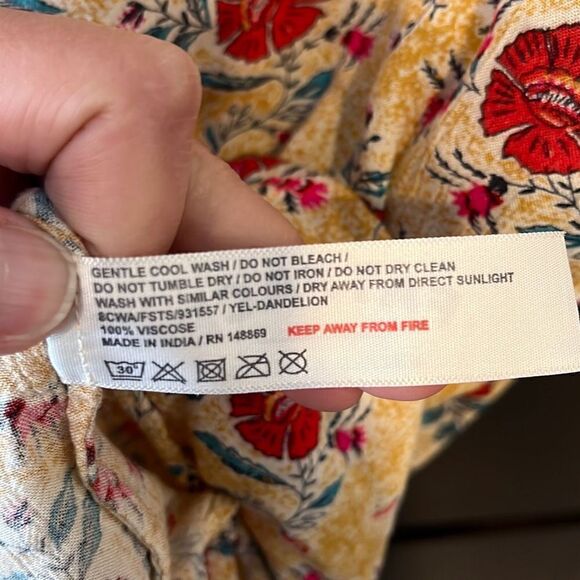 Fat Face Yellow Floral Top Size Large - Picture 5 of 5